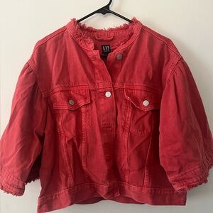 GAP Red Denim jacket NWT